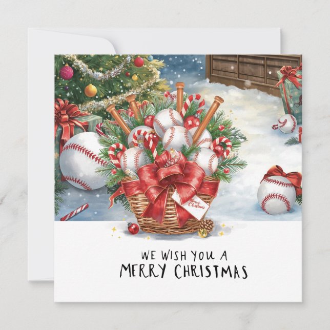 Baseball Christmas  Holiday Card (Front)