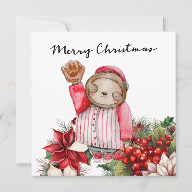 Baseball Christmas  Holiday Card (Front)