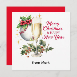 Baseball Christmas  Holiday Card