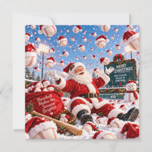 Baseball Christmas Holiday Card