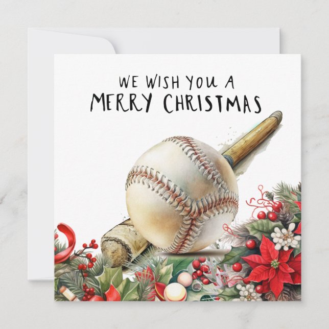 Baseball Christmas  Holiday Card (Front)