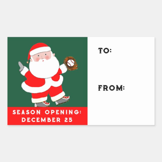 Baseball Christmas Holiday Gift Tags (Front)