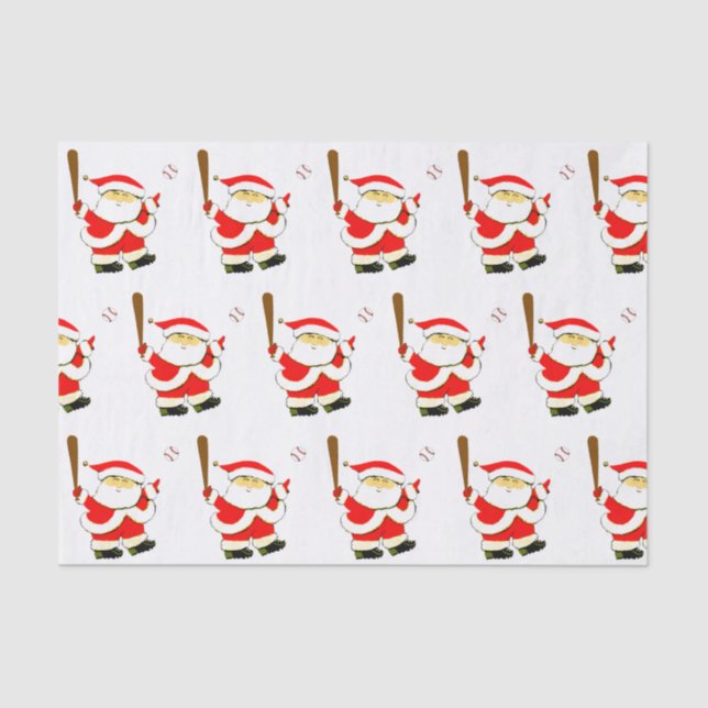 Baseball Christmas Holiday Gift Tissue Paper (Front)