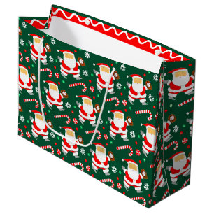 Baseball Christmas Holiday Large Gift Bag