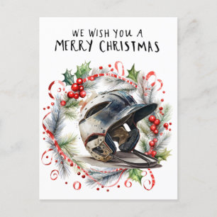 Baseball Christmas Holiday Postcard