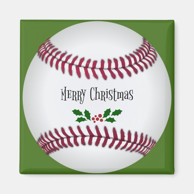 Baseball Christmas Magnet (Front)