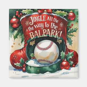 Baseball Christmas Magnet – Festive Sports Decor