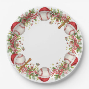 Baseball Christmas  Paper Plate