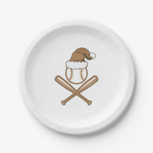 Baseball Christmas Paper Plate