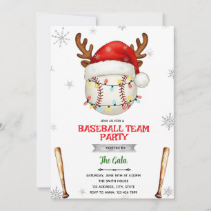 Baseball Christmas Party Invitation