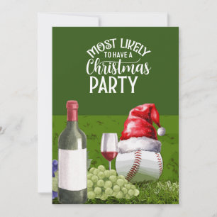 Baseball Christmas Party save the date for Player Invitation