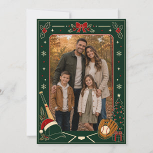 Baseball Christmas Photo Card