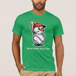 Baseball Christmas Snowman Snowball Xmas T-Shirt