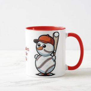 Baseball Christmas Snowman Snowball Xmas Xmas Mug