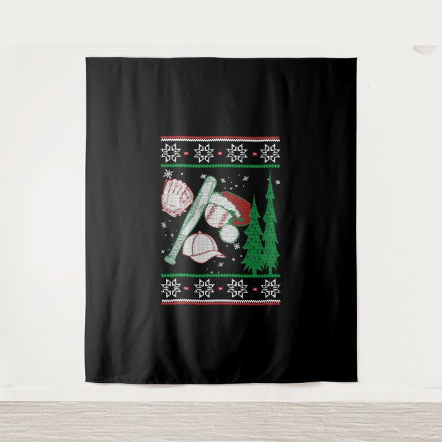 Baseball Christmas  Tapestry (Front)