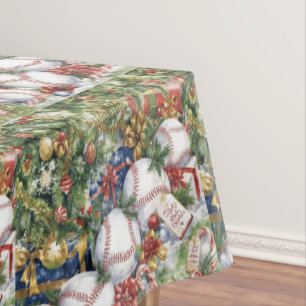 Baseball Christmas themed for player Tablecloth
