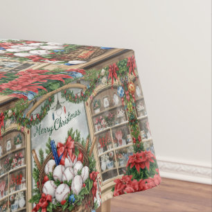 Baseball Christmas themed for player Tablecloth