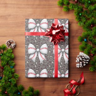 Baseball Christmas themed for Player  Wrapping Paper