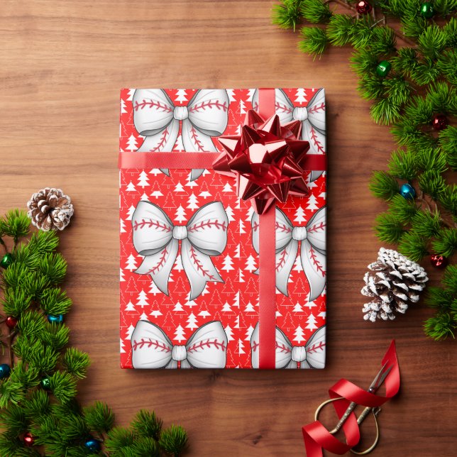 Baseball Christmas themed for Player  Wrapping Paper (Holiday Gift)