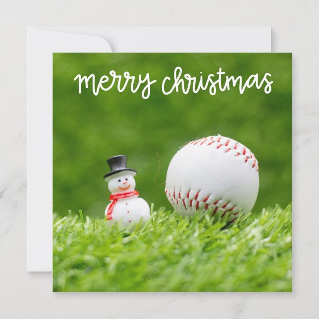 Baseball Christmas themed  Holiday Card (Front)