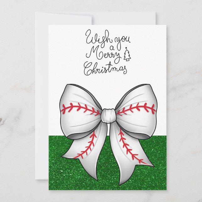 Baseball Christmas themed Holiday Card (Front)