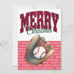 Baseball Christmas themed Holiday Card