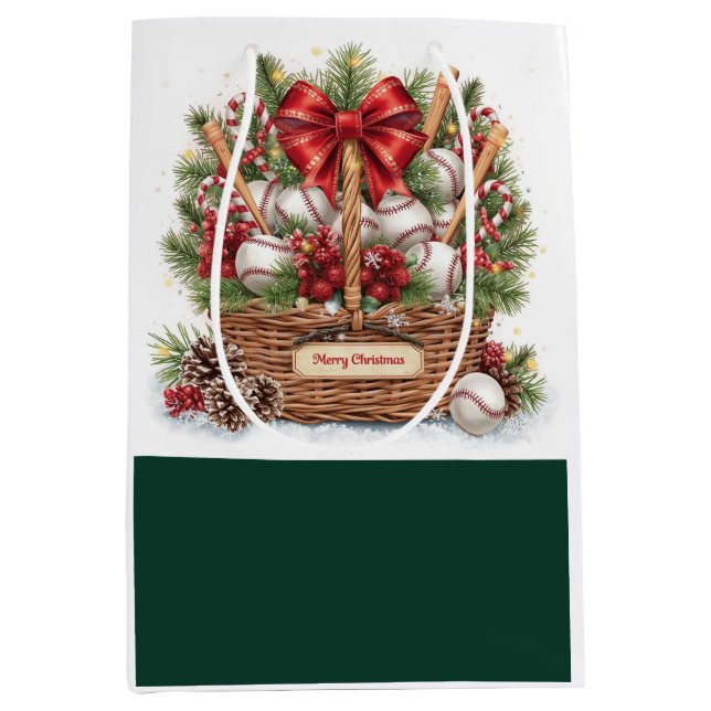 Baseball Christmas themed in Bakery Medium Gift Ba Bag (Front)