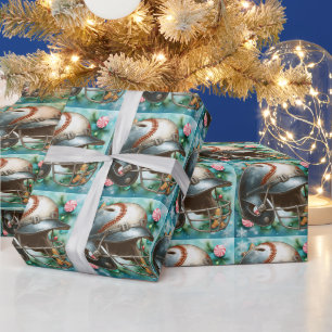 Baseball Christmas themed Wrapping Paper