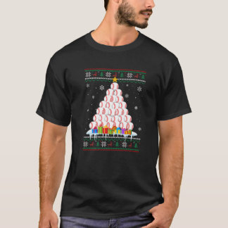 Baseball Christmas Tree Funny Ugly Christmas Sweat T-Shirt