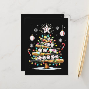 Baseball Christmas Tree Holiday Postcard
