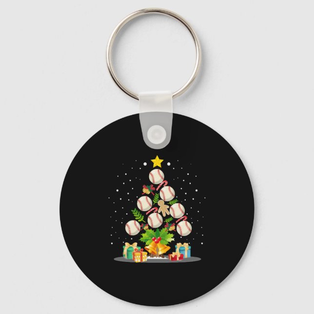 baseball christmas tree key ring (Front)