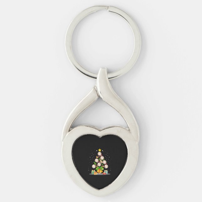 baseball christmas tree key ring (Front)