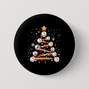 Baseball Christmas Tree Light Xmas Baseball Boys K 6 Cm Round Badge