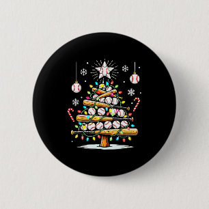 Baseball Christmas Tree Lights 6 Cm Round Badge