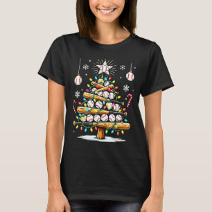 Baseball Christmas Tree Lights T-Shirt