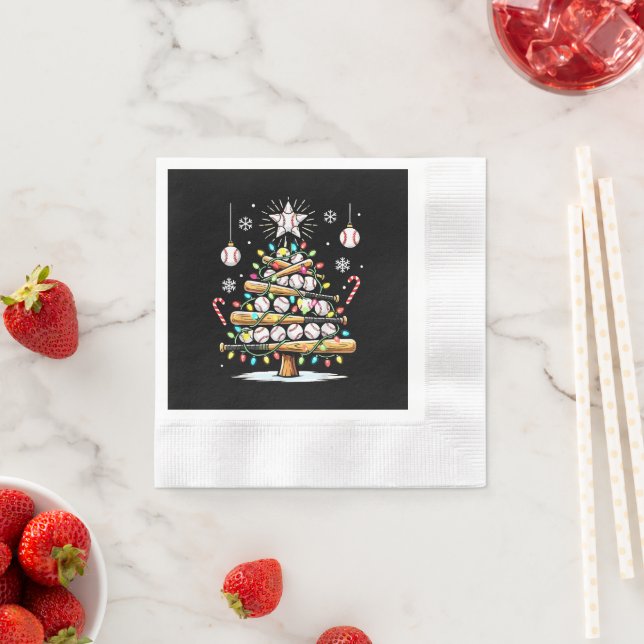 Baseball Christmas Tree Napkin (Insitu)
