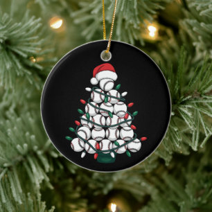 Baseball Christmas Tree Santa Sports Ceramic Tree Decoration