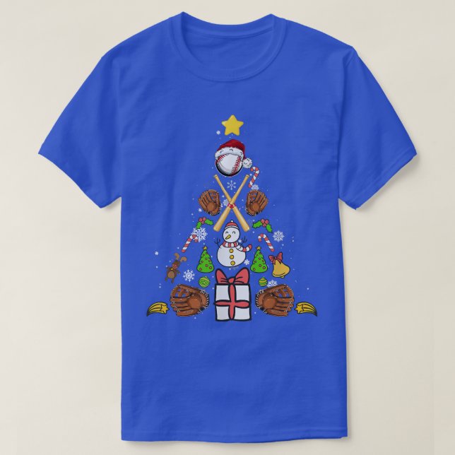 Baseball Christmas Tree  T-Shirt (Design Front)