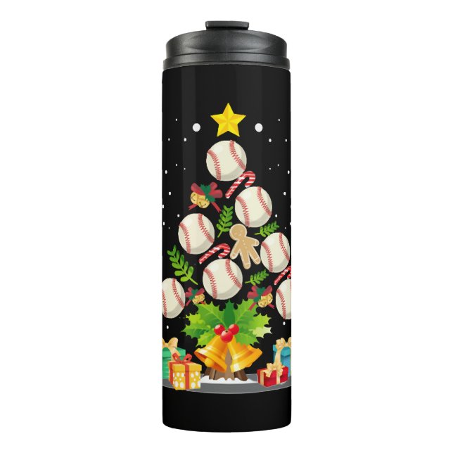 baseball christmas tree thermal tumbler (Front)
