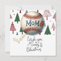Baseball Christmas with gifts and ball