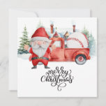 Baseball Christmas with Santa Claus and Snowman Holiday Card<br><div class="desc">Christmas is a special time of year, and what better way to celebrate than with a baseball Christmas card featuring Santa Claus and a snowman? Whether you're a fan of the game or just looking for a festive way to spread some holiday cheer, this card is sure to please. So...</div>