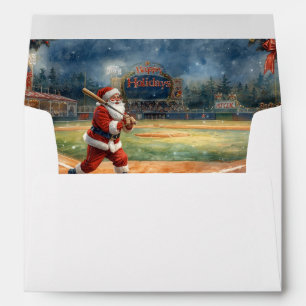 Baseball Christmas with Santa Claus playing  Envelope