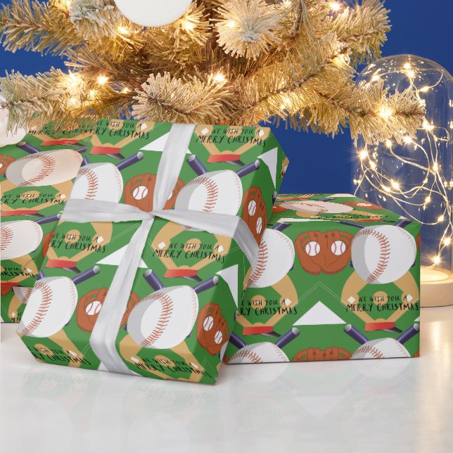 Baseball Christmas  Wrapping Paper (Holidays)