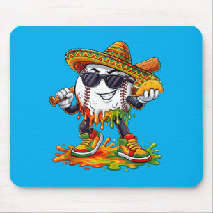 Baseball Cinco De Mayo Taco Ice Cream Sombrero Mouse Pad