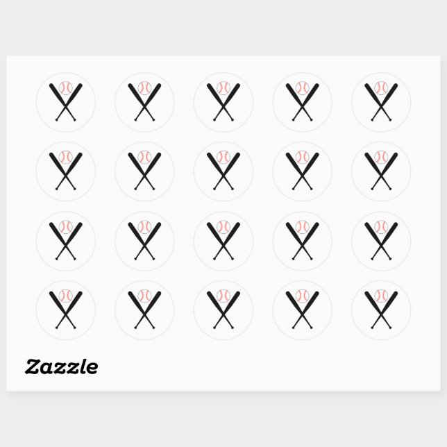 Baseball  classic round sticker (Sheet)