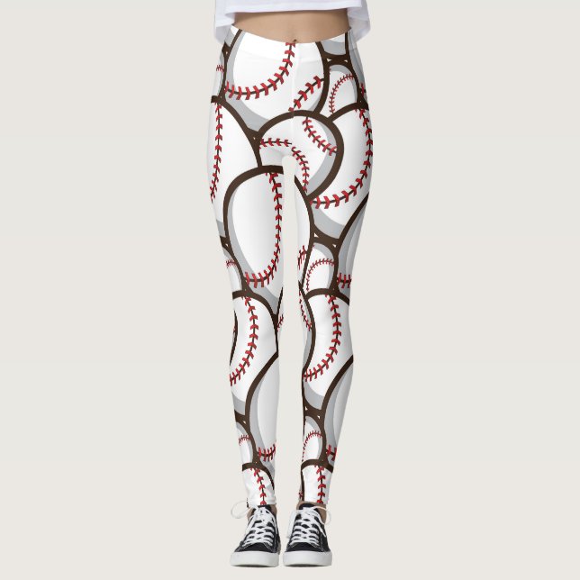 Baseball: Classic Seamless Pattern Leggings (Front)