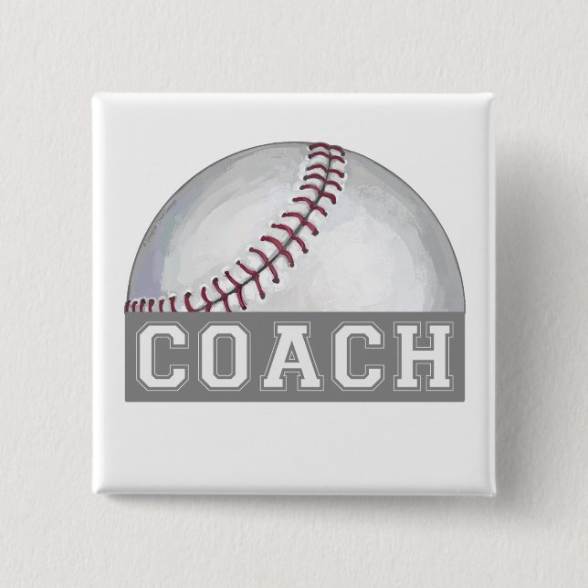 Baseball Coach 15 Cm Square Badge (Front)