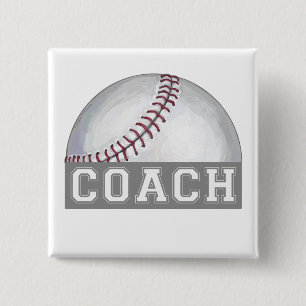 Baseball Coach 15 Cm Square Badge