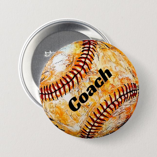 Baseball Coach 7.5 Cm Round Badge (Front & Back)