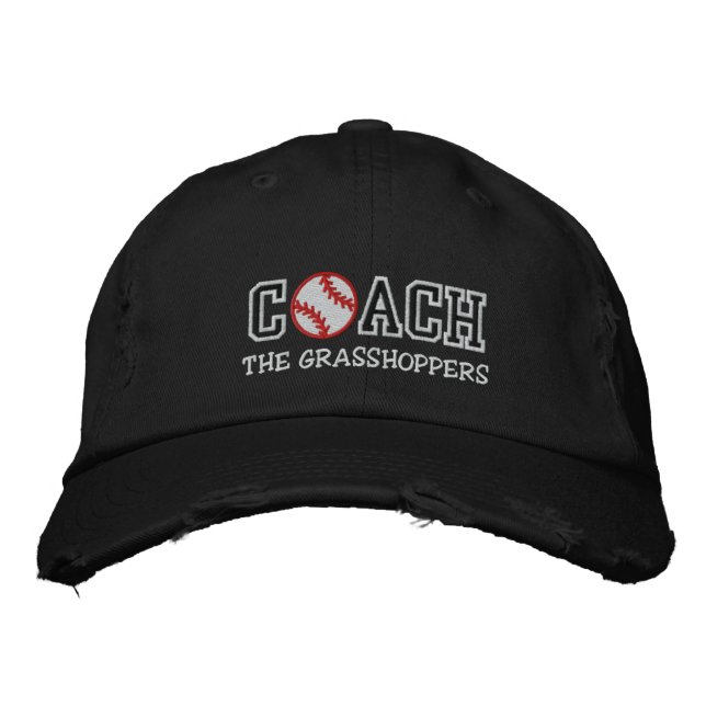 Baseball Coach "Add your team" Embroidered Hat (Front)